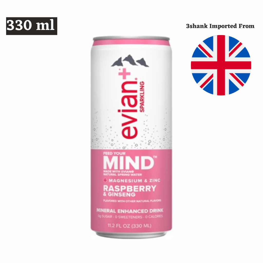 Evian Sparkling Water With Raspberry & Ginseng 330 ml-0 Evian Sparkling Water With Raspberry & Ginseng 330 ml-0