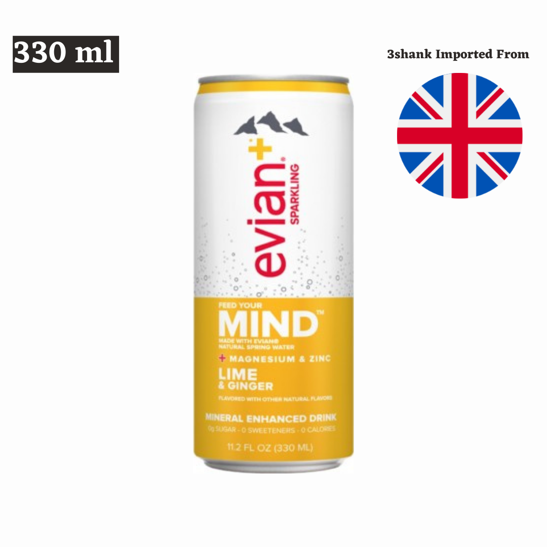 Evian Sparkling Water Flavored with Lime & Ginger 330 ml-0 Evian Sparkling Water Flavored with Lime & Ginger 330 ml-0