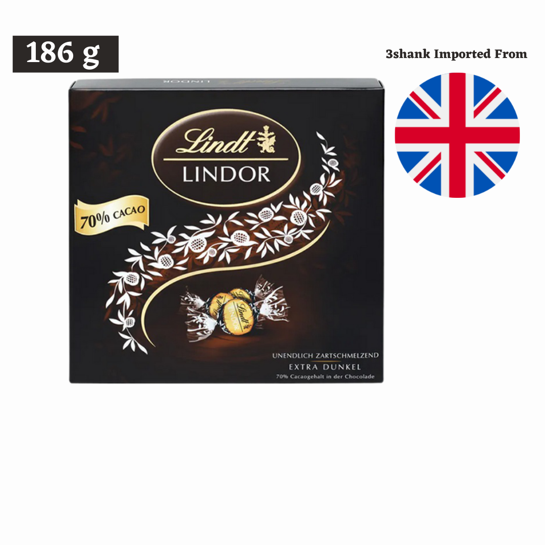 Lindt Lindor Gift Box 70% Cocoa Extra Dark Chocolate 186g-0